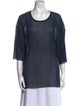 Tibi Scoop Neck Three-Quarter Sleeve Tunic