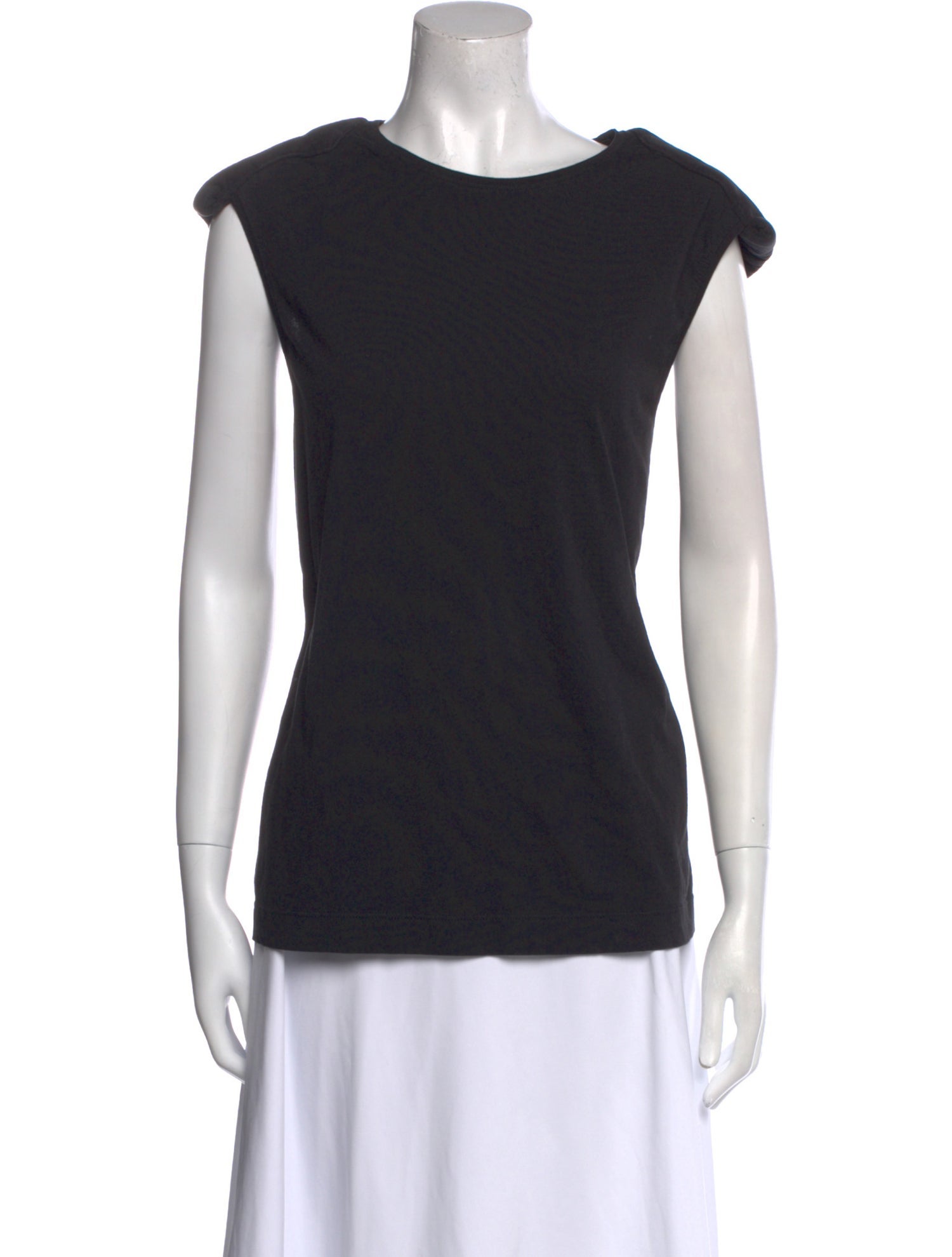 Tibi Bateau Neckline Sleeveless T-Shirt