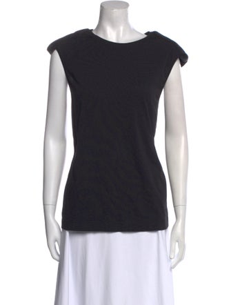 Tibi Bateau Neckline Sleeveless T-Shirt