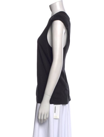Tibi Bateau Neckline Sleeveless T-Shirt