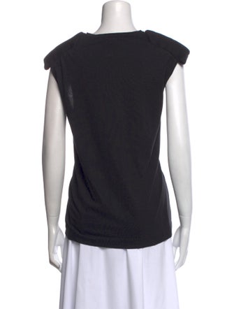 Tibi Bateau Neckline Sleeveless T-Shirt