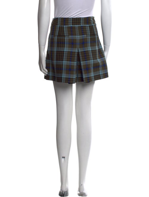 Tibi Plaid Print Mini Shorts