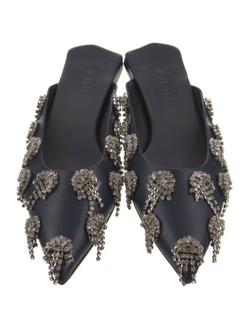 Tibi Satin Floral Print Mules