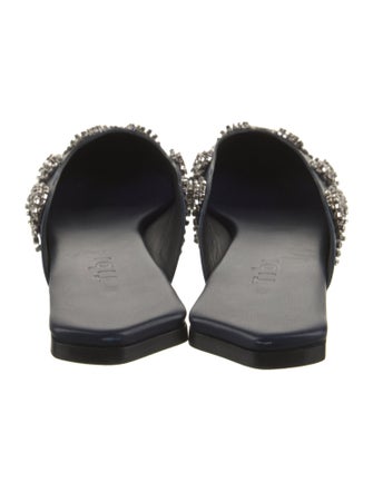 Tibi Satin Floral Print Mules