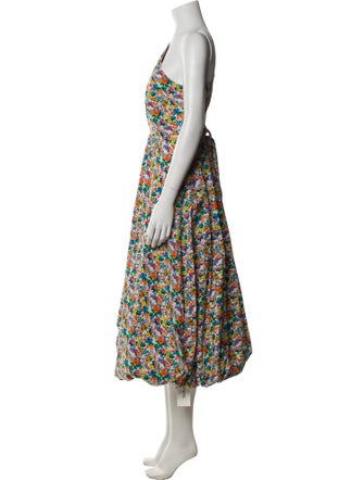 Tibi Floral Print Long Dress