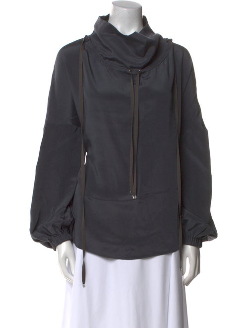 Tibi Silk Cowl Neck Sweatshirt