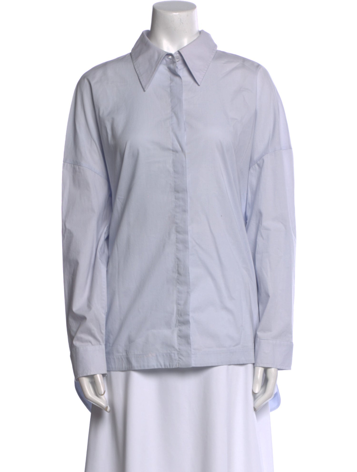 Tibi Long Sleeve Button-Up Top