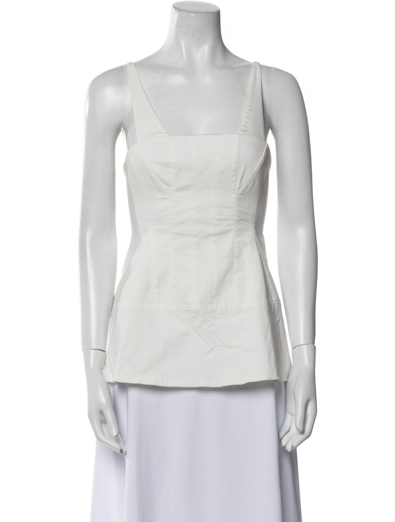 Tibi Square Neckline Sleeveless Top