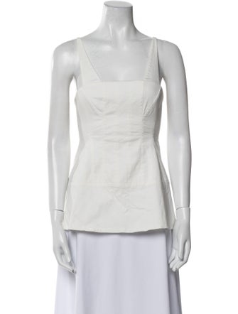 Tibi Square Neckline Sleeveless Top