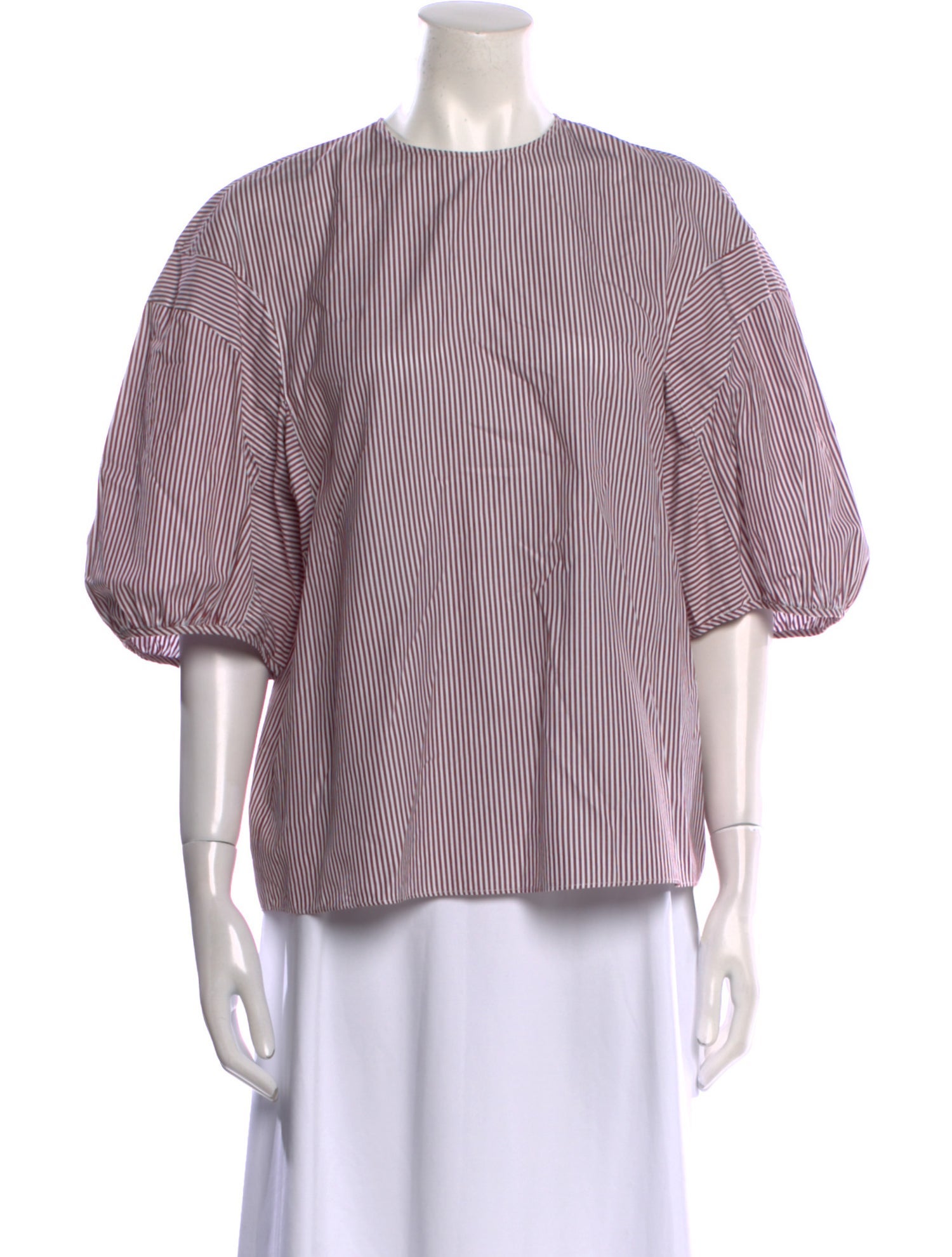 Tibi Striped Crew Neck Blouse