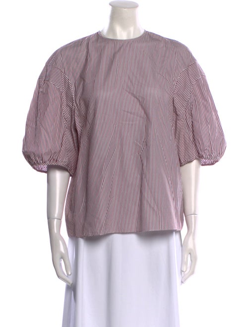 Tibi Striped Crew Neck Blouse