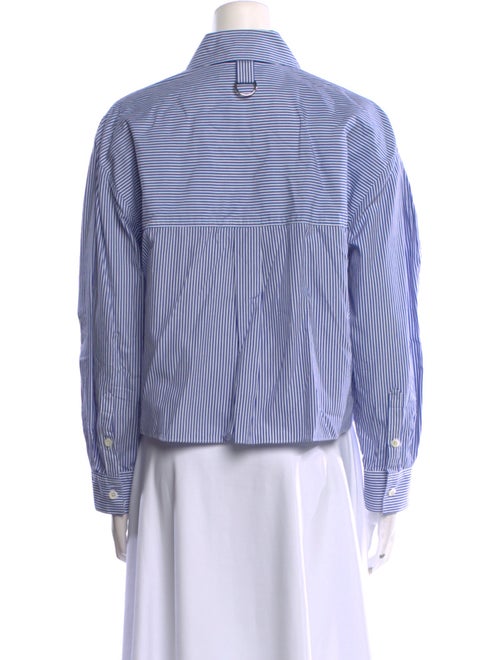 Tibi Striped Long Sleeve Button-Up Top