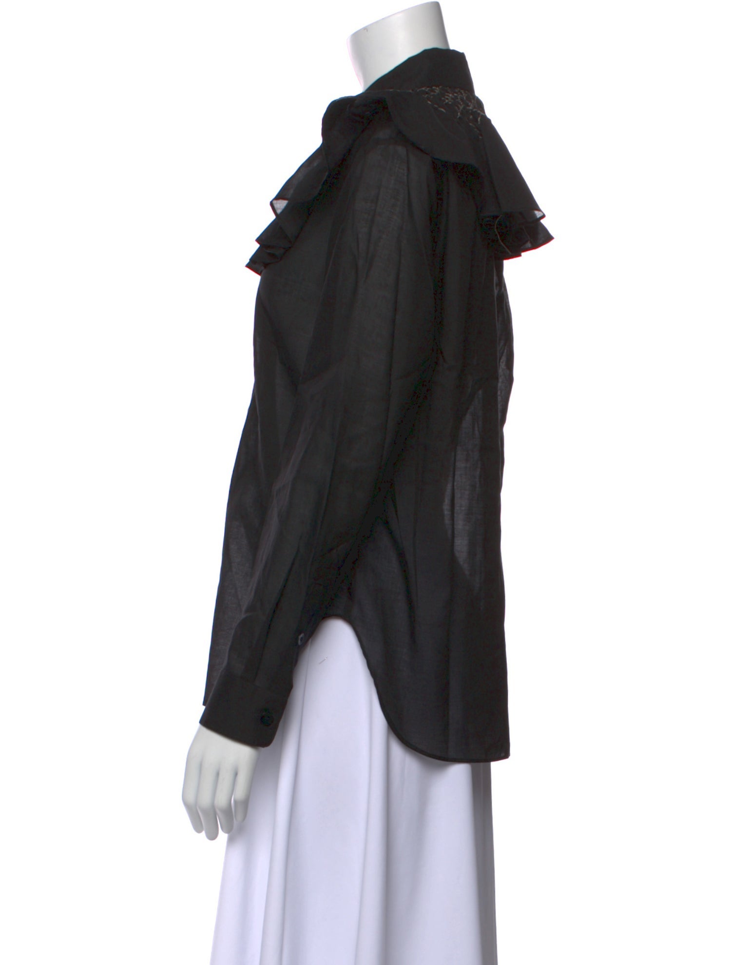 Tibi Long Sleeve Button-Up Top