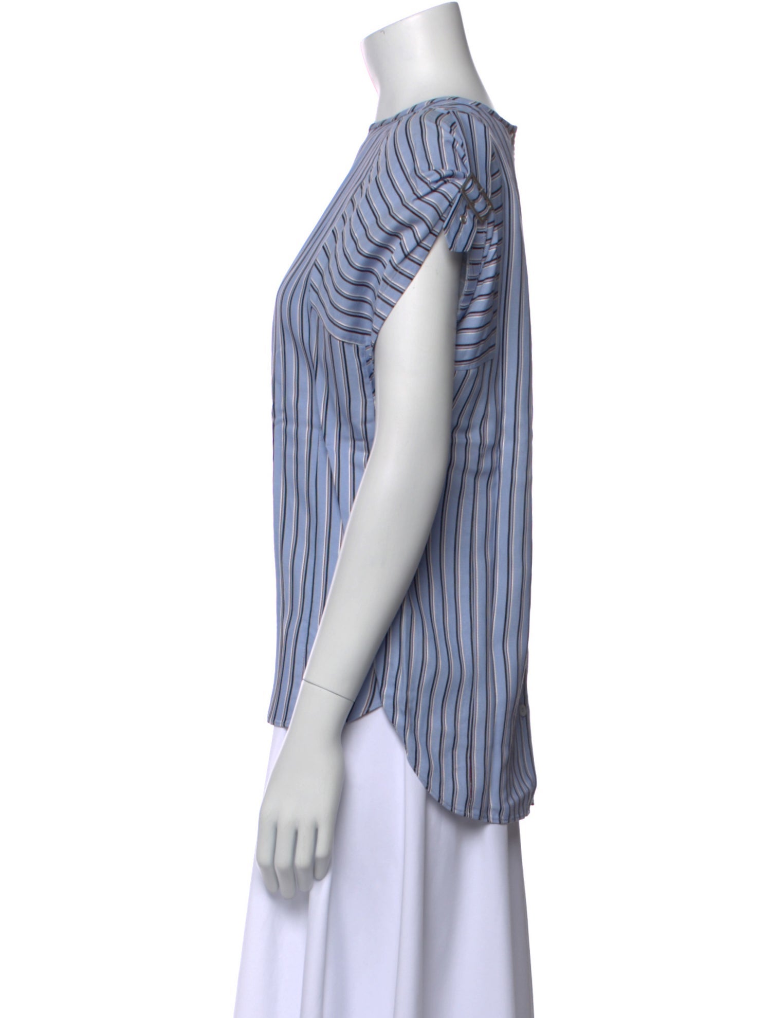 Tibi Striped Bateau Neckline Blouse w/ Tags