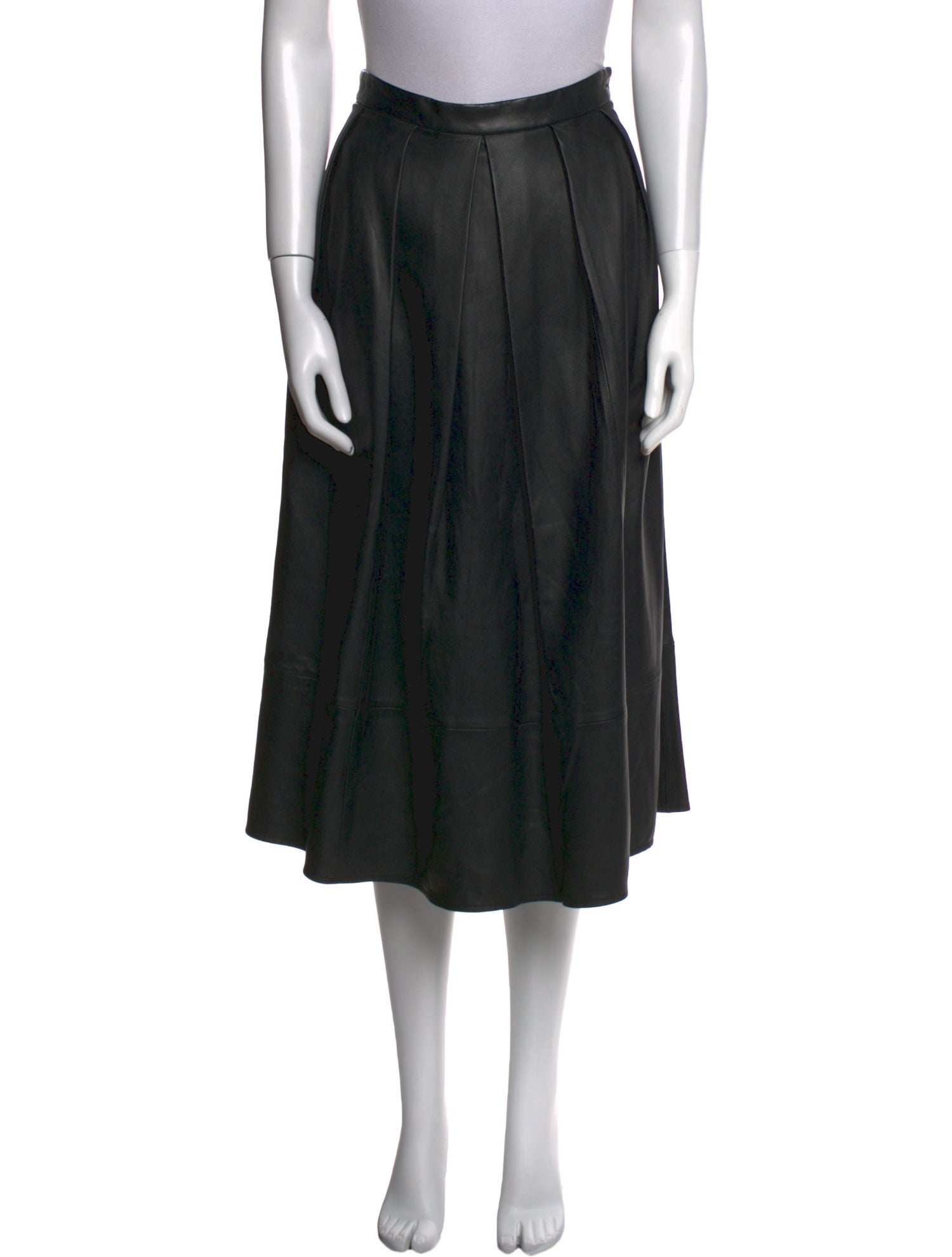 Tibi Lamb Leather Midi Length Skirt