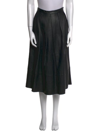 Tibi Lamb Leather Midi Length Skirt