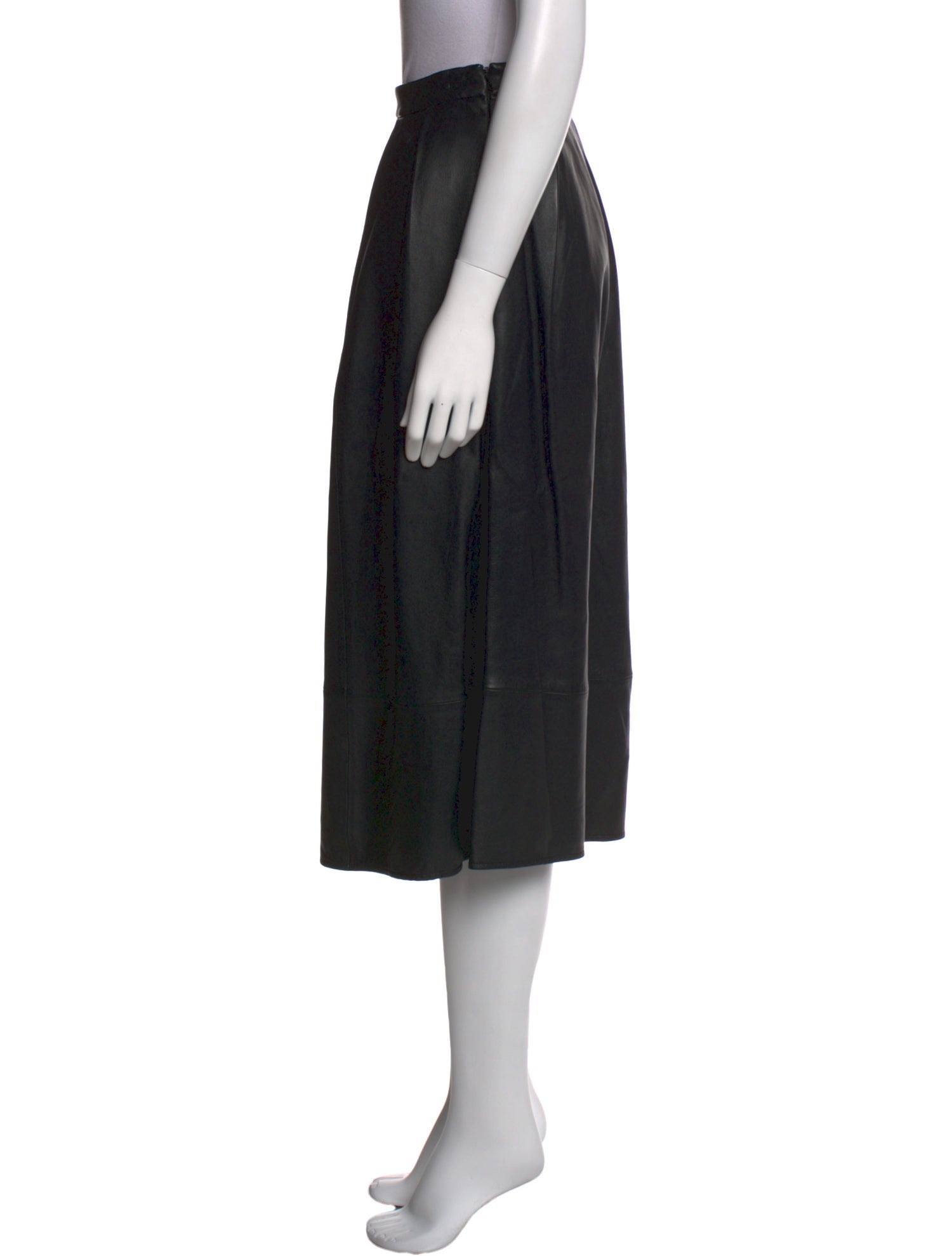 Tibi Lamb Leather Midi Length Skirt