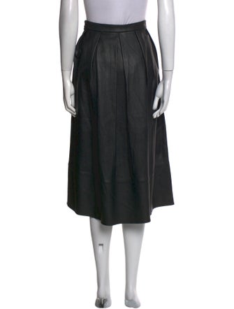 Tibi Lamb Leather Midi Length Skirt