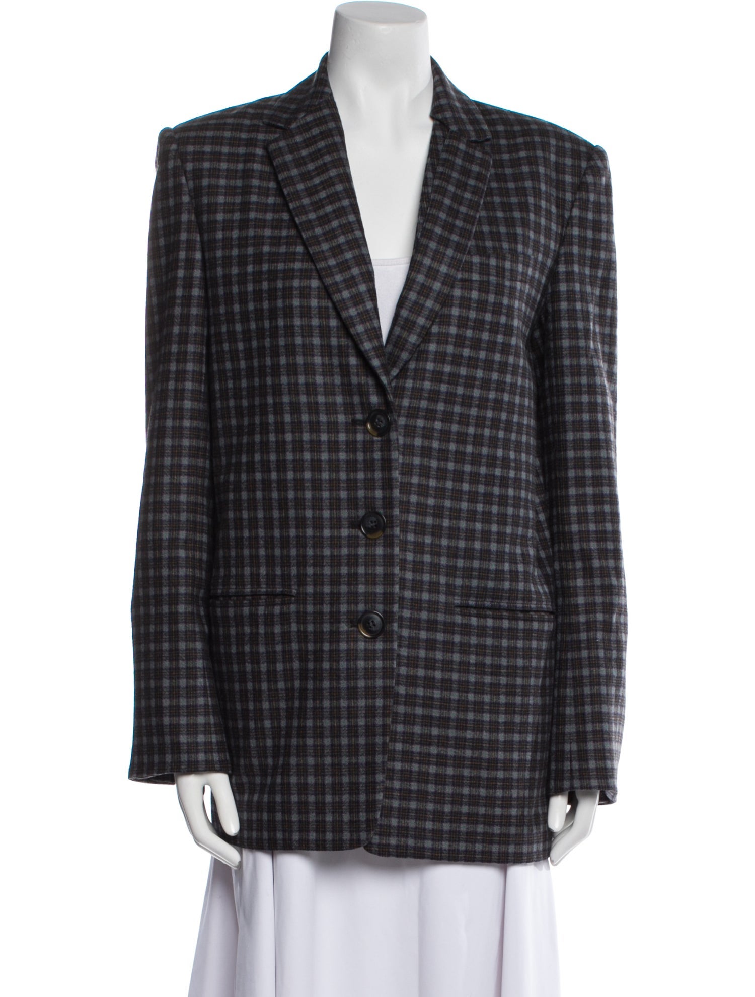 Tibi Plaid Print Blazer