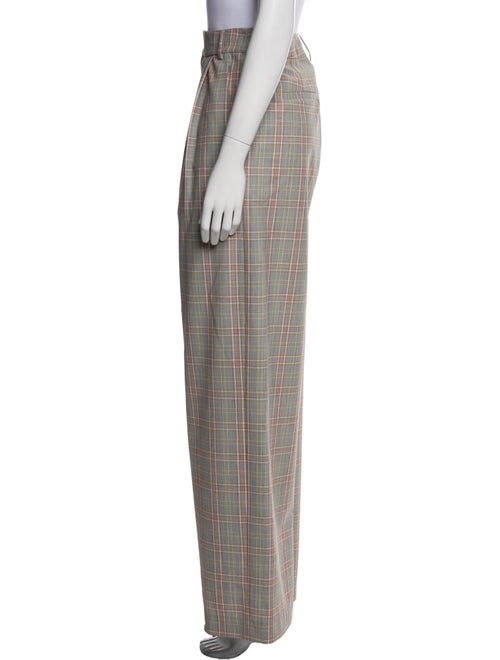 Tibi Plaid Print Wide Leg Pants