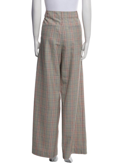 Tibi Plaid Print Wide Leg Pants