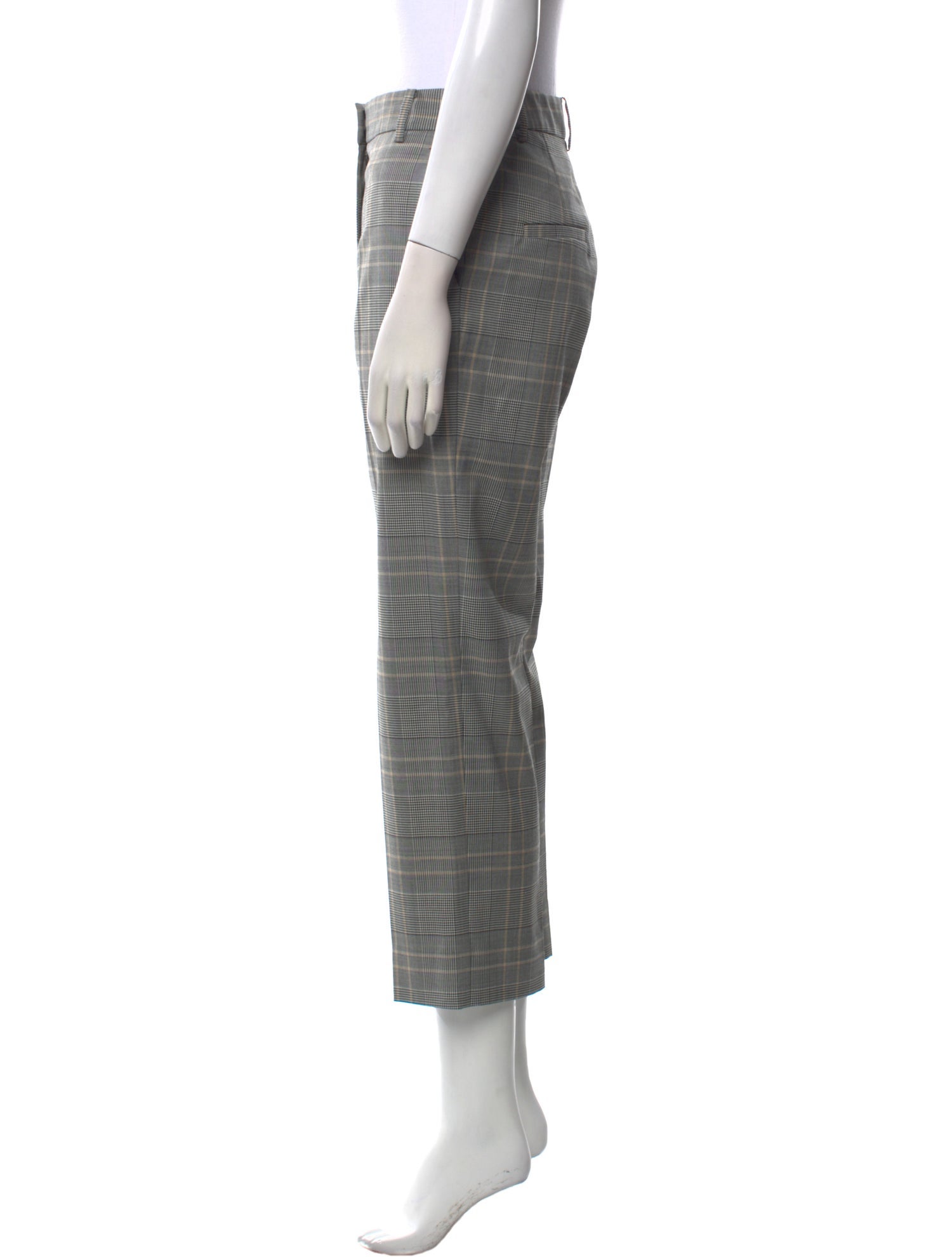 Tibi Plaid Print Straight Leg Pants