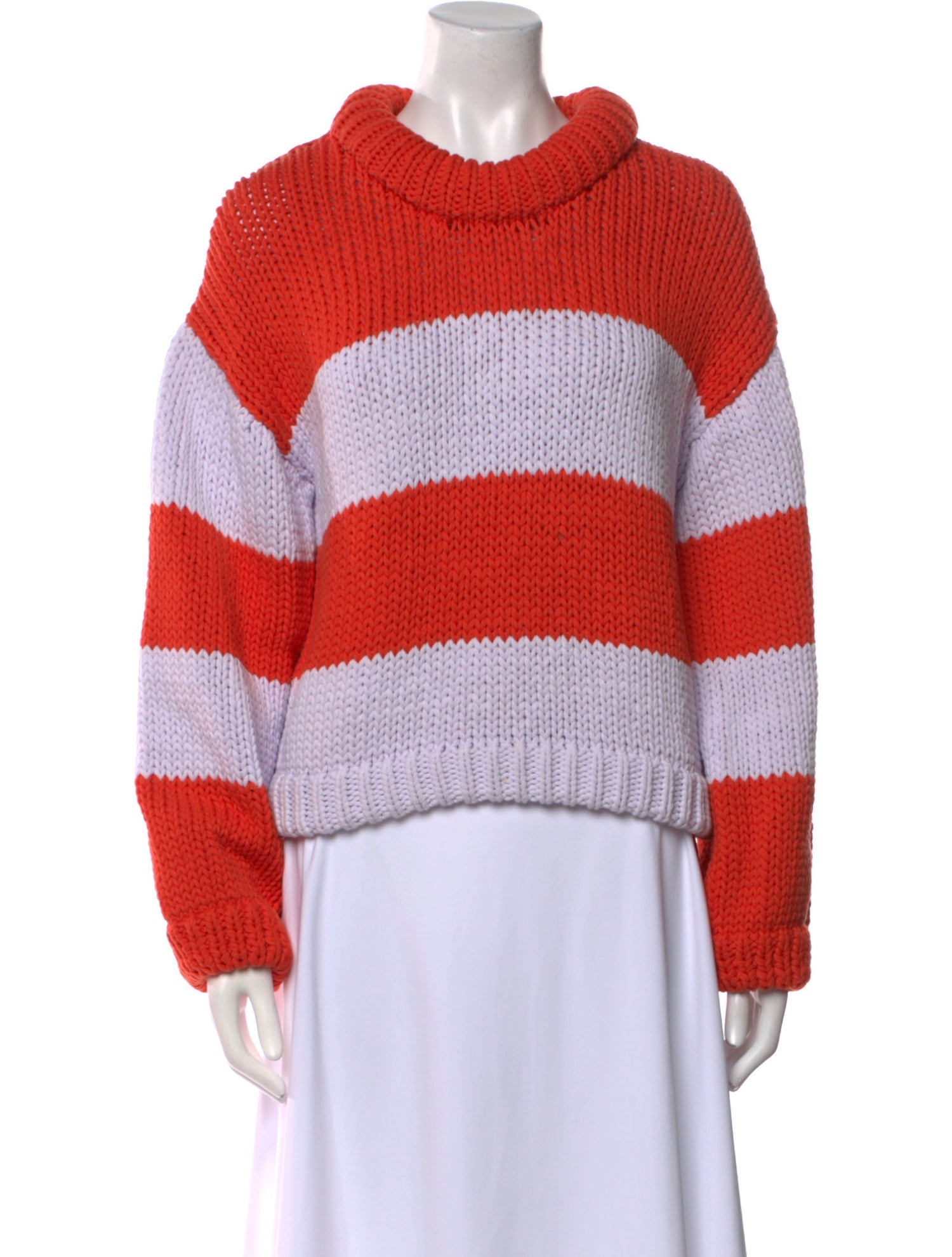 Tibi Striped Crew Neck Sweater