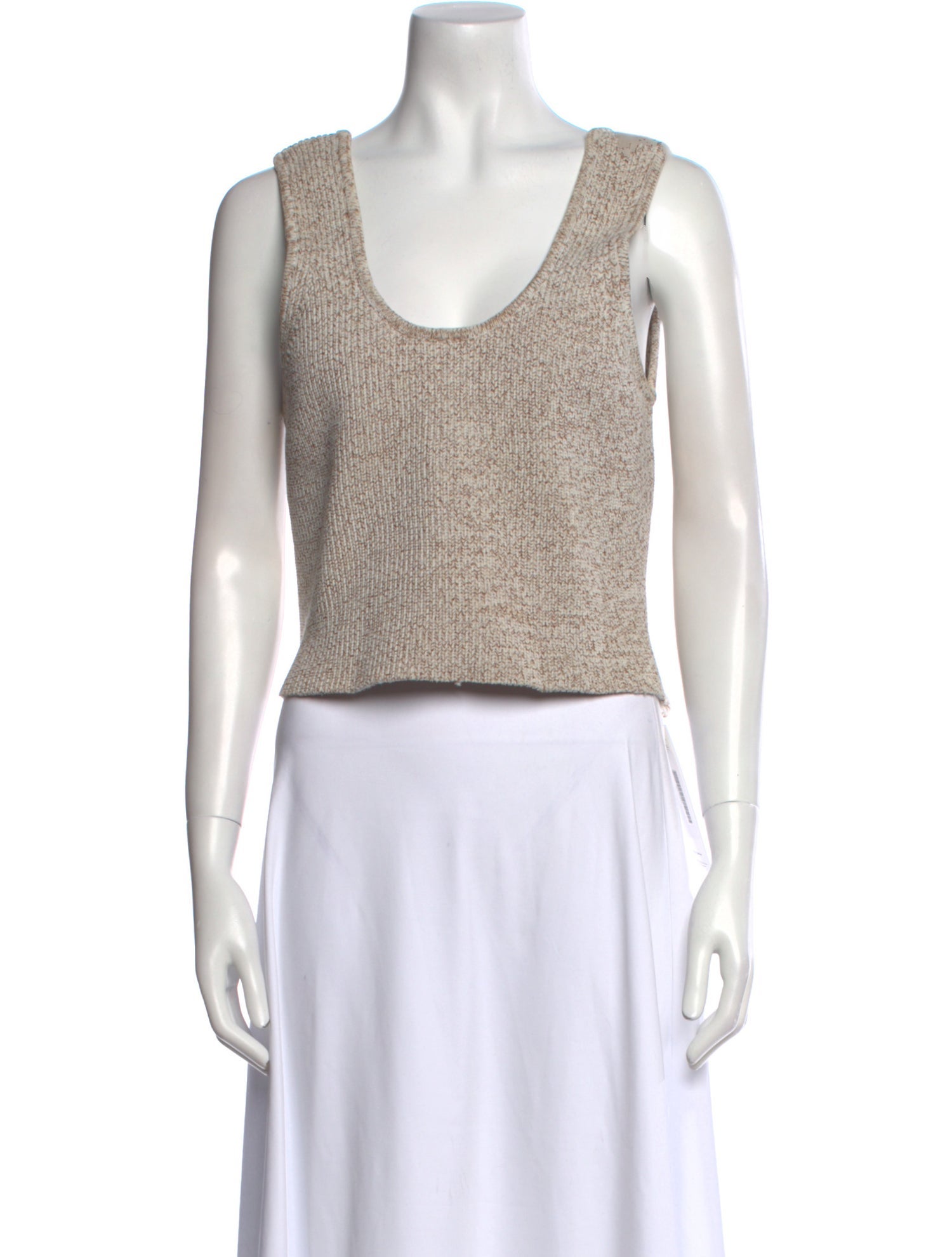 Tibi Scoop Neck Sleeveless Crop Top