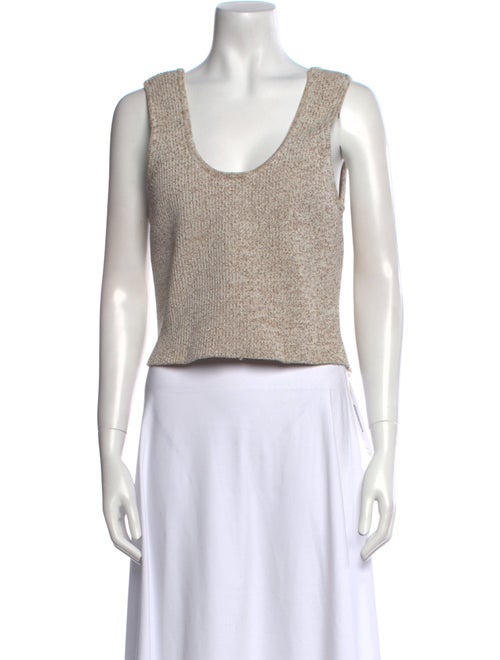 Tibi Scoop Neck Sleeveless Crop Top
