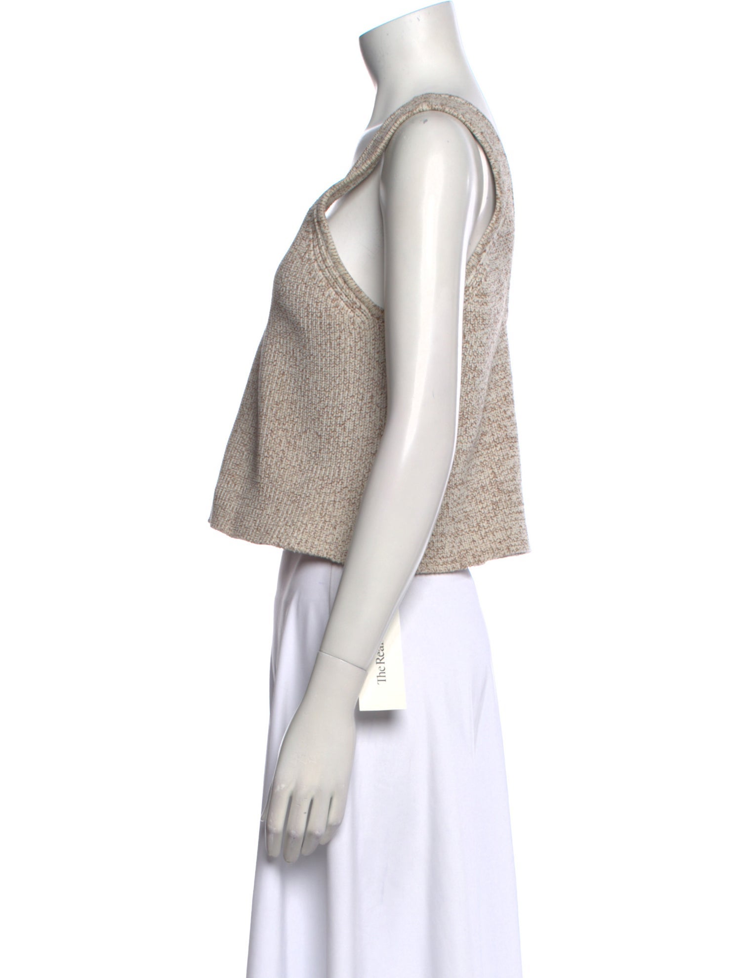 Tibi Scoop Neck Sleeveless Crop Top