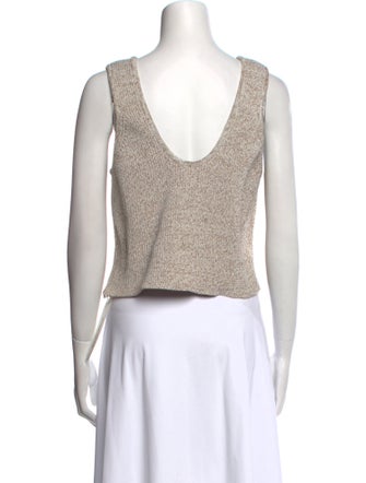 Tibi Scoop Neck Sleeveless Crop Top