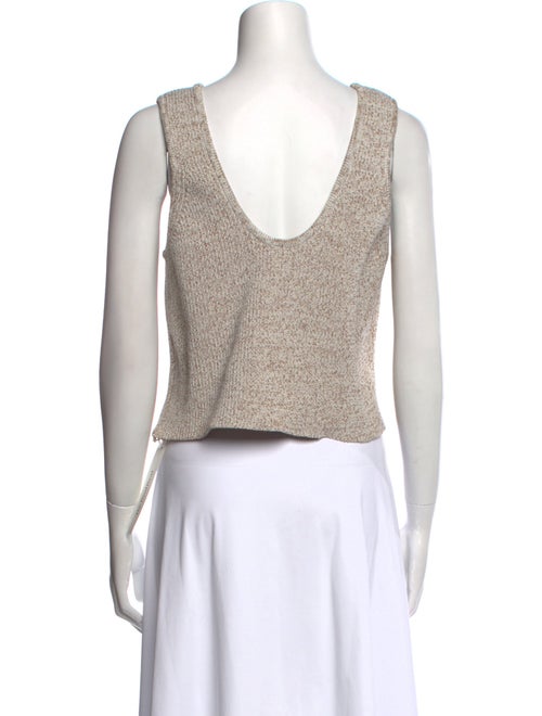 Tibi Scoop Neck Sleeveless Crop Top
