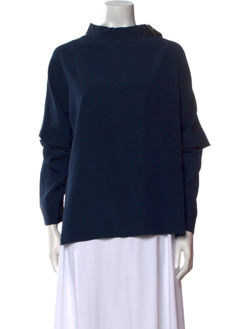 Tibi Silk Mock Neck Sweatshirt