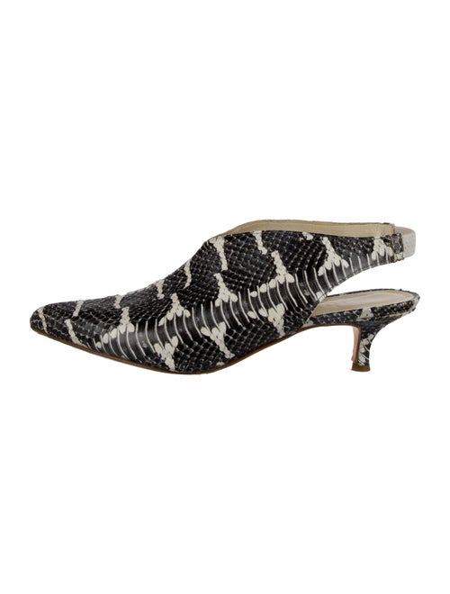 Tibi Snakeskin Animal Print Slingback Pumps