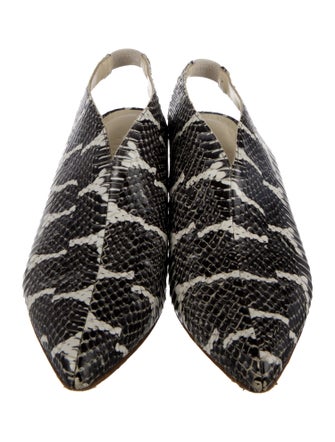 Tibi Snakeskin Animal Print Slingback Pumps