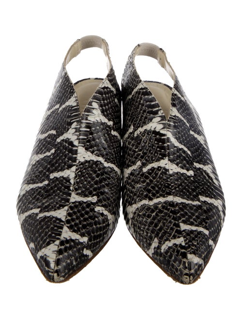 Tibi Snakeskin Animal Print Slingback Pumps