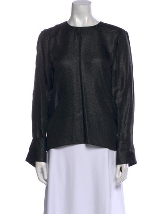 Tibi Crew Neck Long Sleeve Blouse