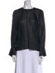 Tibi Crew Neck Long Sleeve Blouse