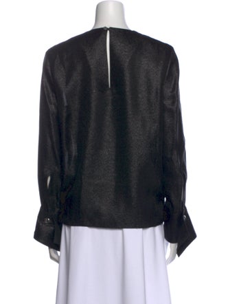 Tibi Crew Neck Long Sleeve Blouse