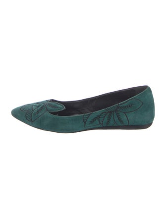 Tibi Suede Printed Flats