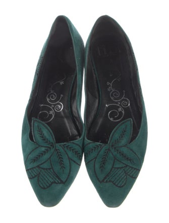 Tibi Suede Printed Flats