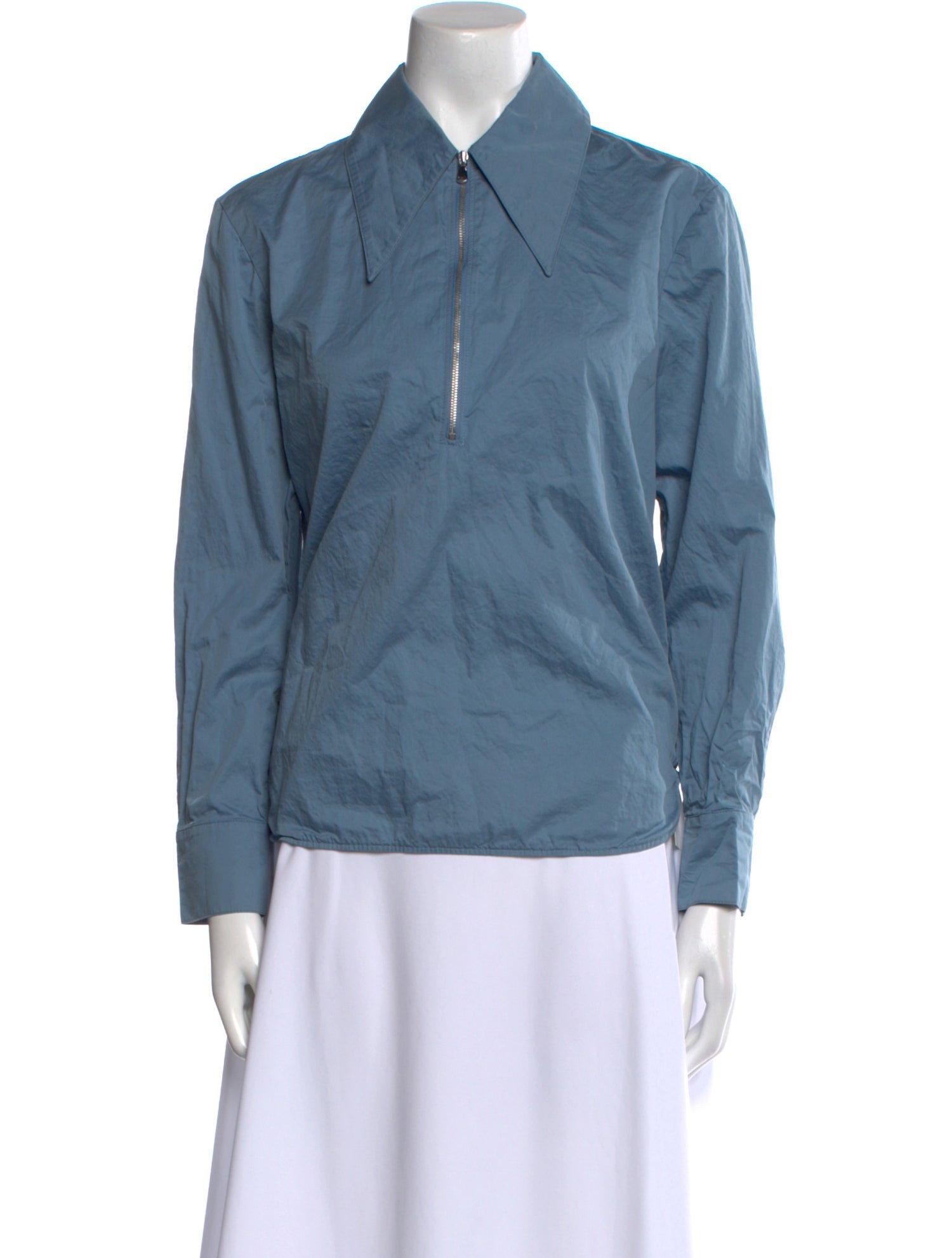 Tibi Long Sleeve Button-Up Top