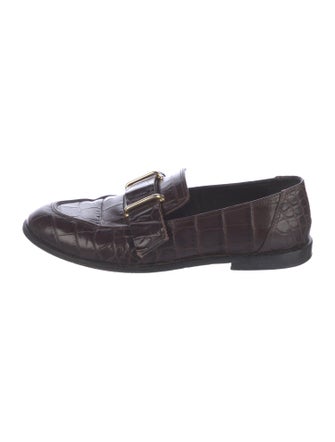 Tibi Embossed Leather Loafers