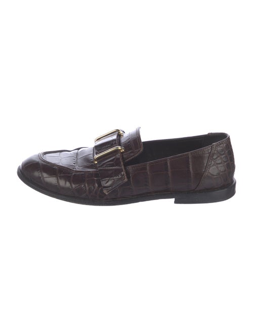 Tibi Embossed Leather Loafers
