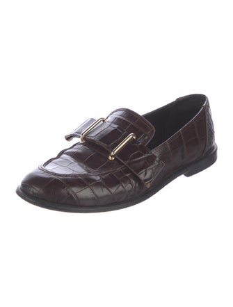 Tibi Embossed Leather Loafers