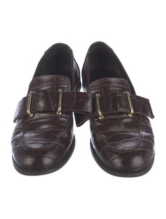 Tibi Embossed Leather Loafers