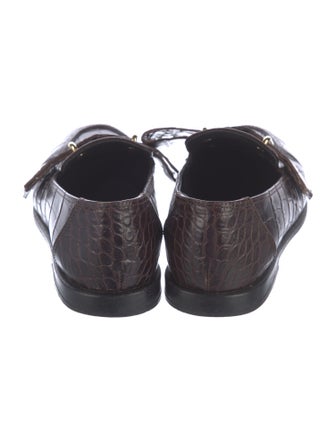 Tibi Embossed Leather Loafers