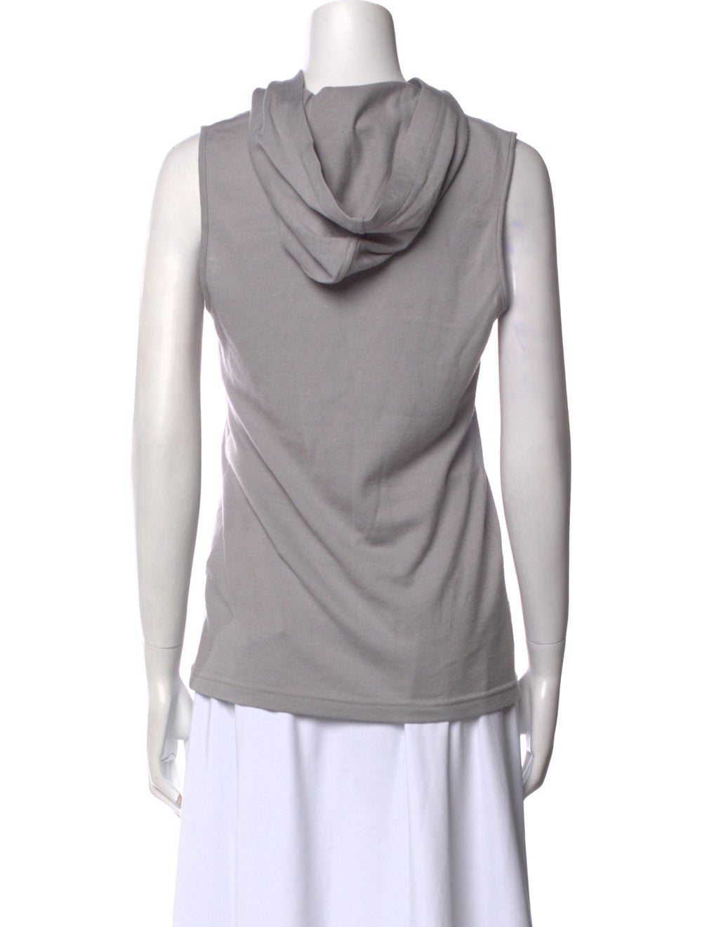 Tibi Wool Sweatshirt Grey Sleeveless with Cowl Ne… - image 3