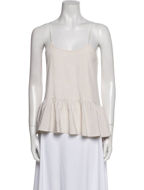 Tibi Silk Square Neckline Top