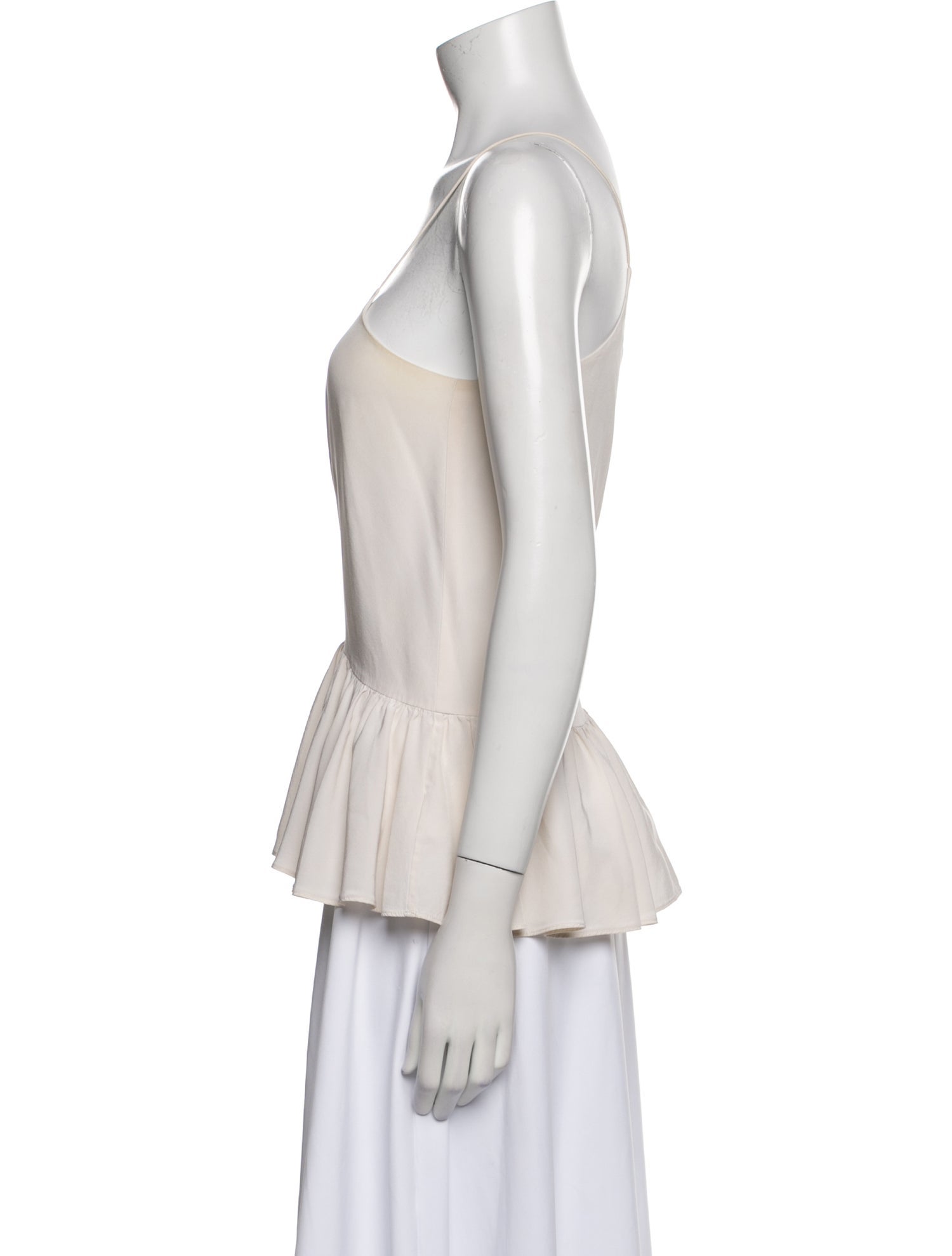 Tibi Silk Square Neckline Top